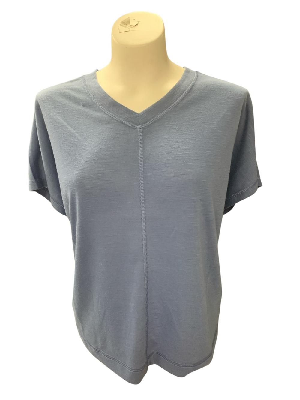 Sendra V-Neck Short Sleeve Tee in Dusty Blue Size L